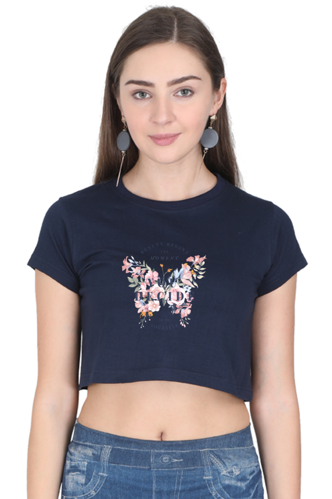 Women's Crop Top - Beauty Begins when you believe