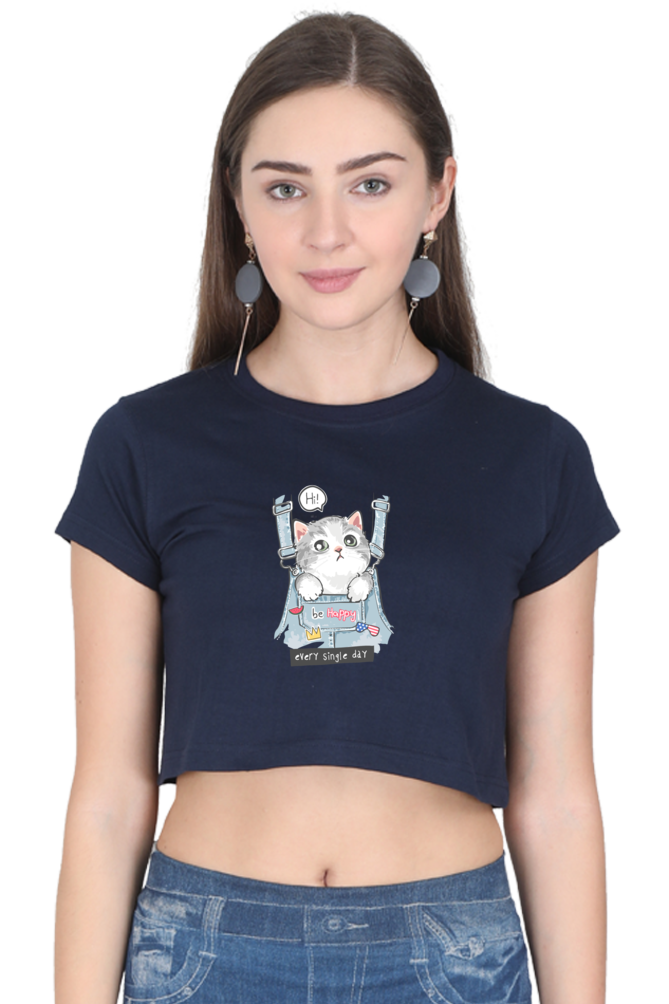 Women's Crop Top - Blue Bag Cat