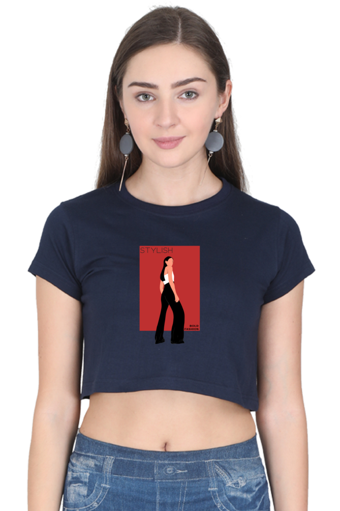 Women's Crop Top - Fashionista Stylish Bold