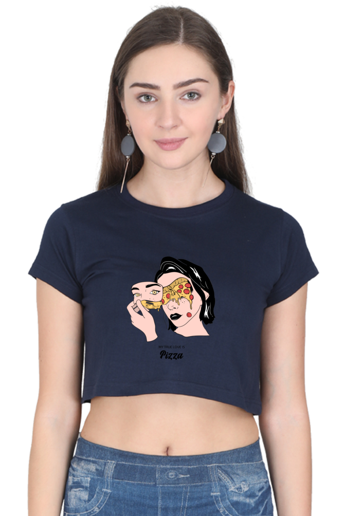 Women's Crop Top - Woman pizza