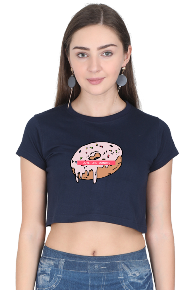 Women's Crop Top - Donut love life donut