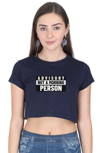 Women's Crop Top - Advisory not a morning person