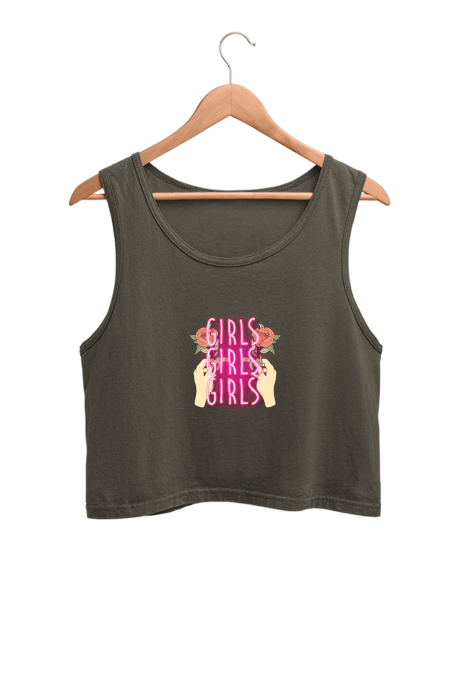 Women's Crop Tank Top - Girls Girls Girls