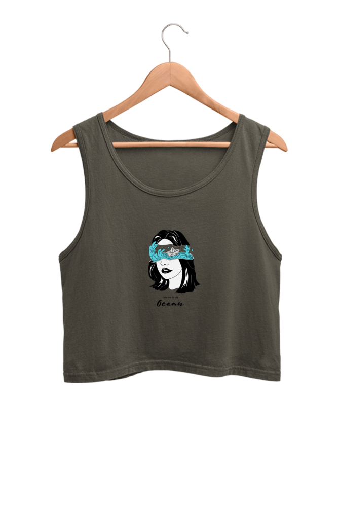 Women's Crop Tank Top - Woman ocean