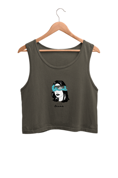 Women's Crop Tank Top - Woman ocean