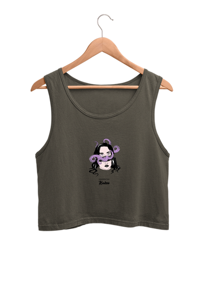 Women's Crop Tank Top - Woman octopus