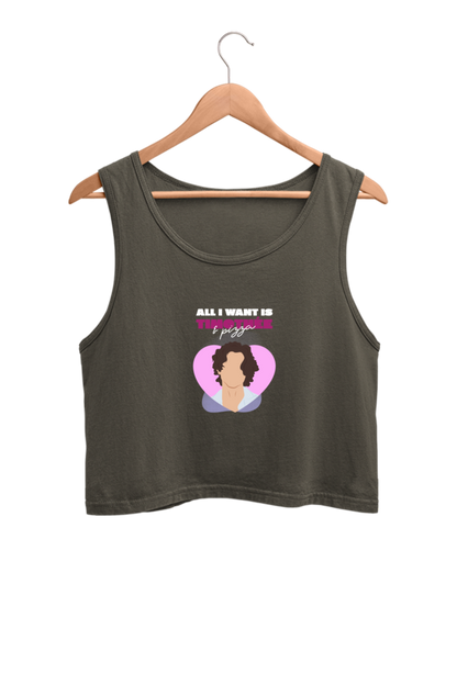 Women's Crop Tank Top - All I want is Timmothe and pizza