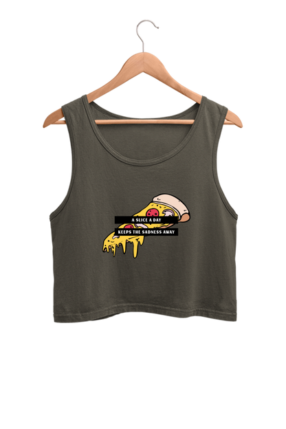 Women's Crop Tank Top - Pizza slice