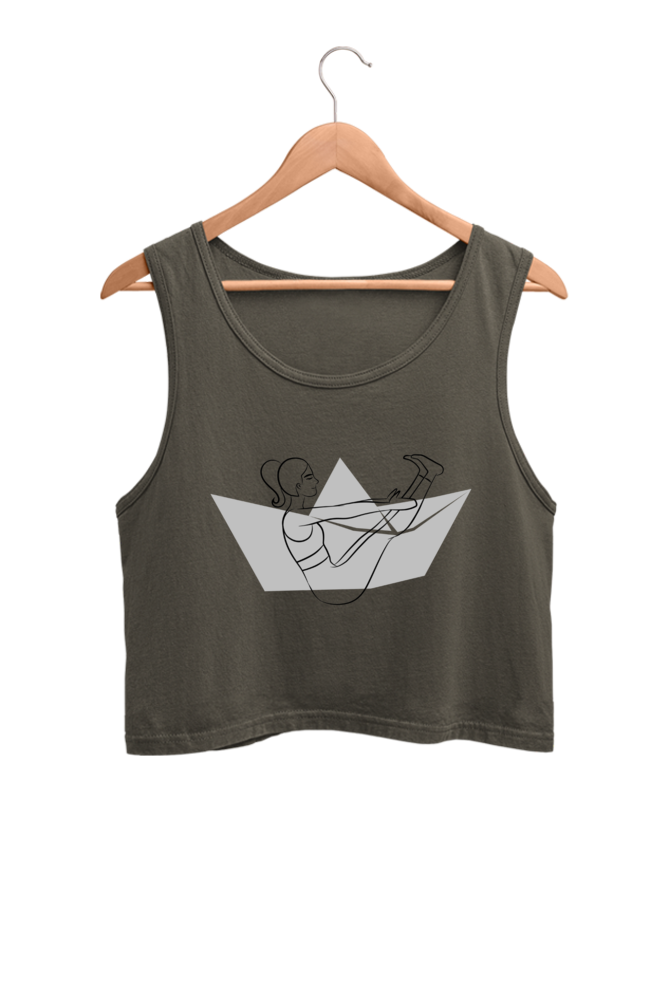 Women's Crop Tank Top - Boat Yoga