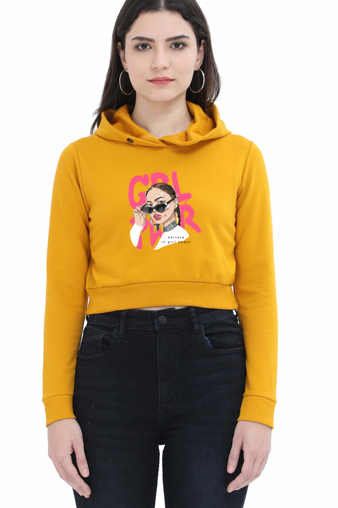 Women's Crop Hoodie - Girl Power