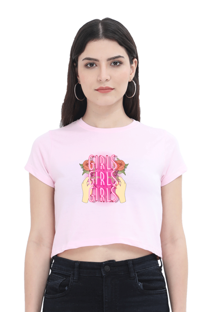 Women's Crop Top - GIRLS GIRLS GIRLS