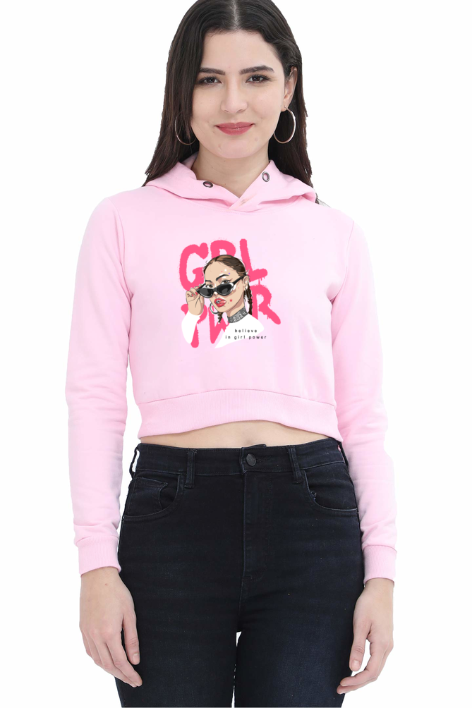 Women's Crop Hoodie - Girl Power