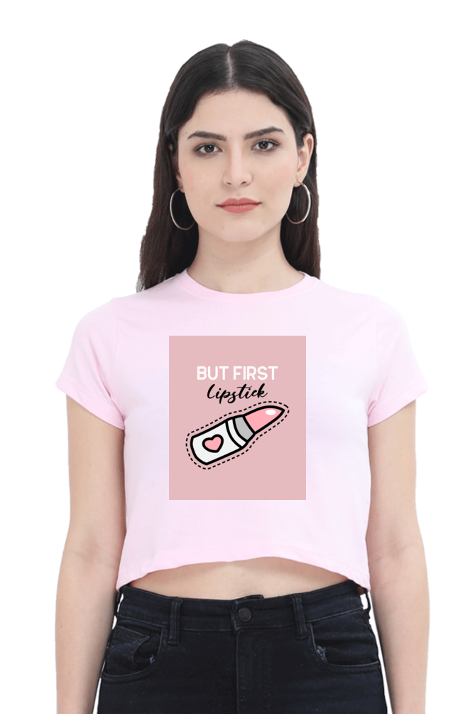 Women's Crop Top - Lipstick first