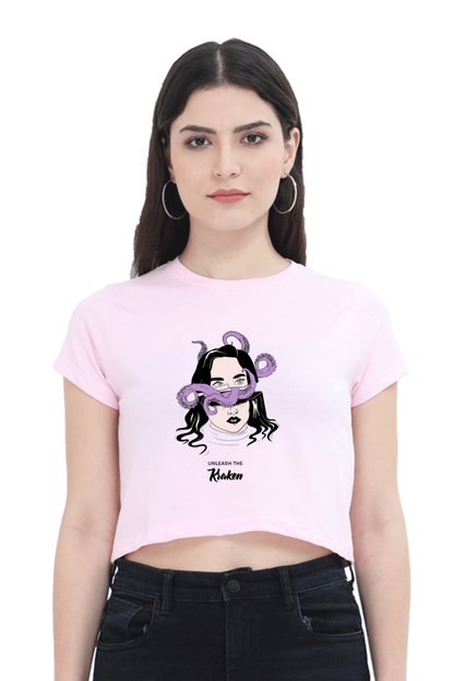 Women's Crop Top - Woman tentacles octopus