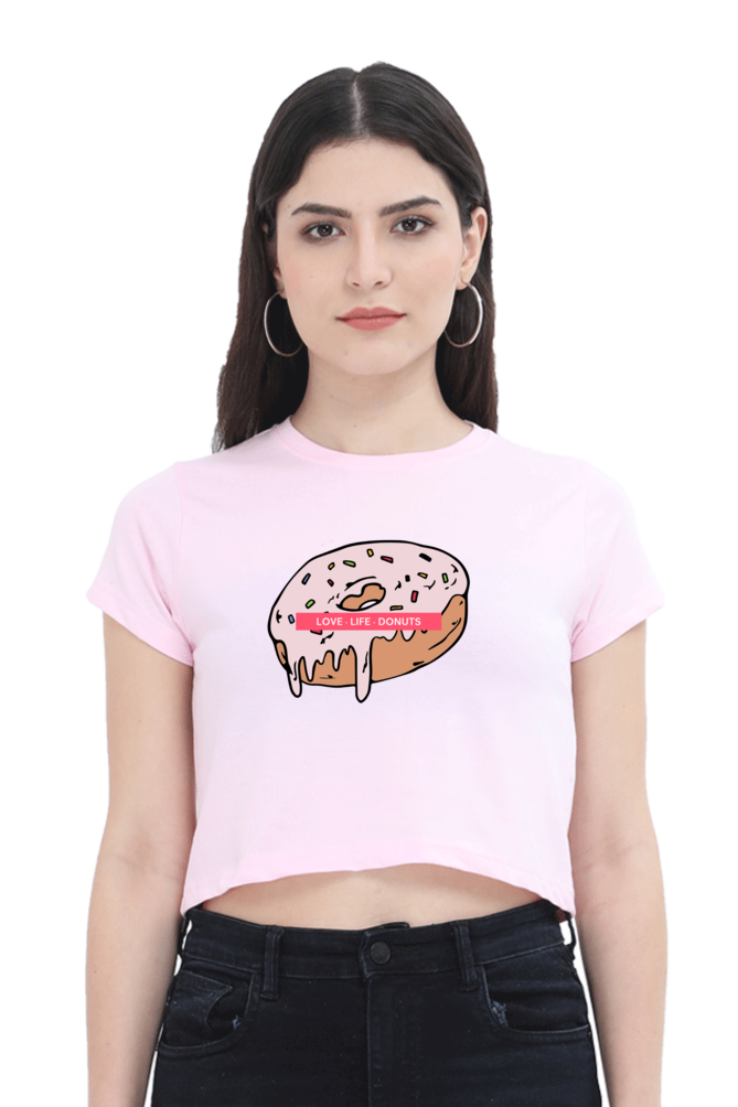 Women's Crop Top - Donut love life donut