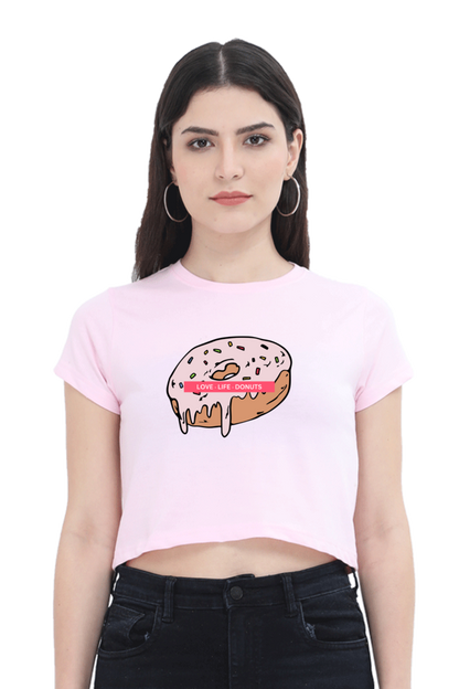 Women's Crop Top - Donut love life donut