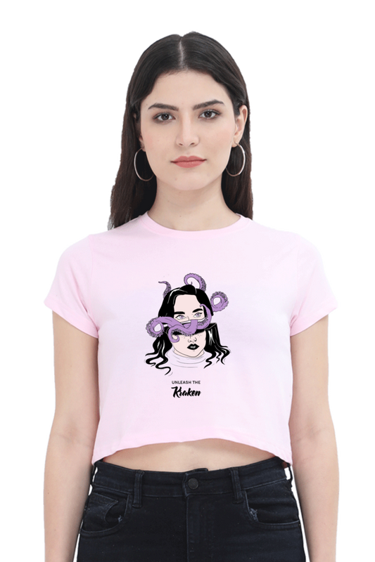 Women's Crop Top - Woman tentacles octopus