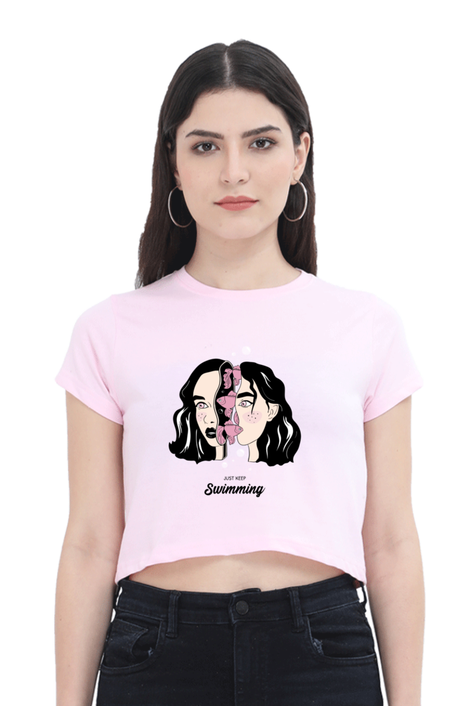 Women's Crop Top - Woman fish