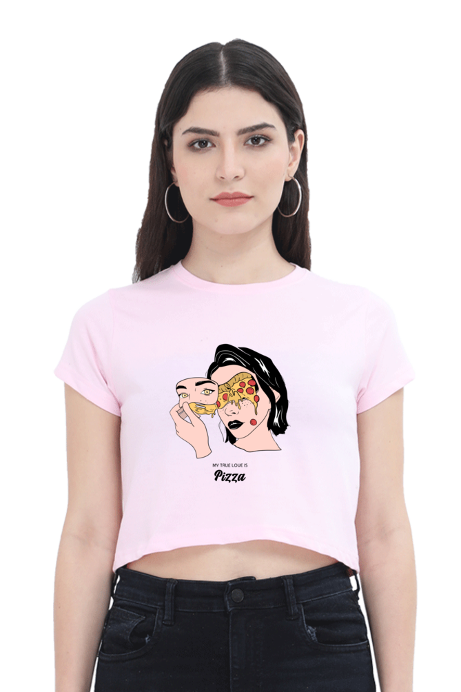 Women's Crop Top - Woman pizza