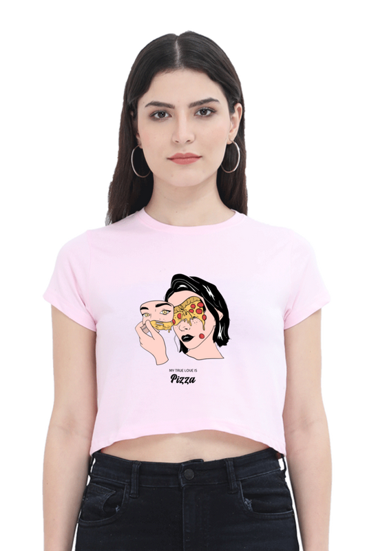 Women's Crop Top - Woman pizza