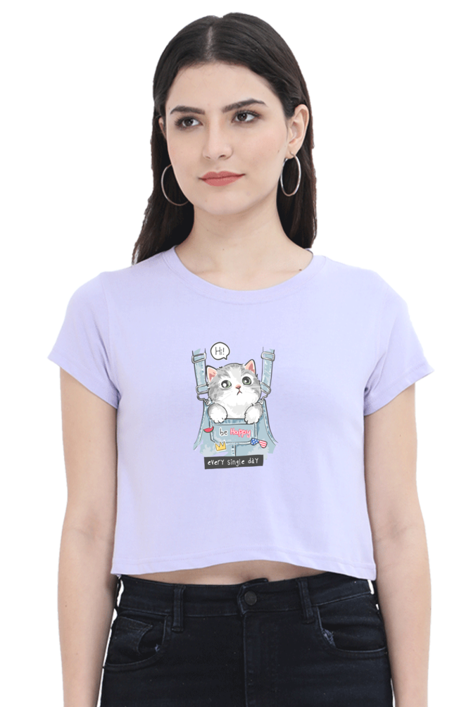 Women's Crop Top - Blue Bag Cat