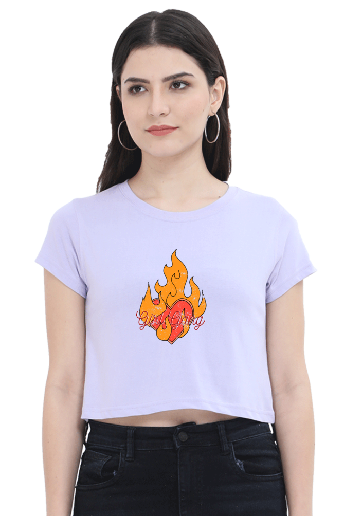 Women's Crop Top - Girl Gang, Fire!