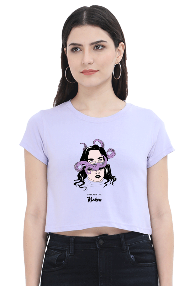 Women's Crop Top - Woman tentacles octopus