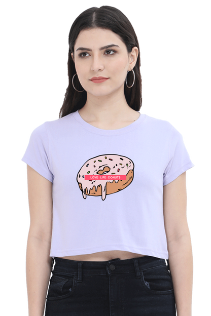 Women's Crop Top - Donut love life donut