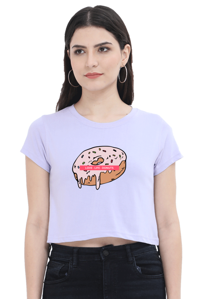 Women's Crop Top - Donut love life donut