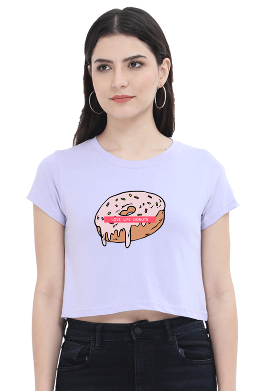 Women's Crop Top - Donut love life donut