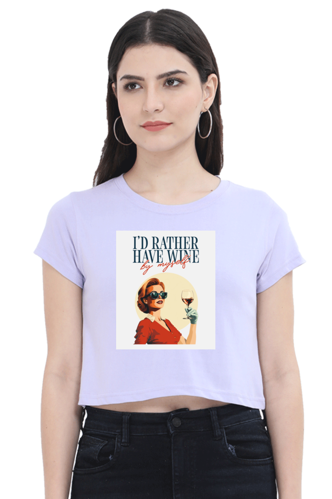 Women's Crop Top - I'd rather have wine