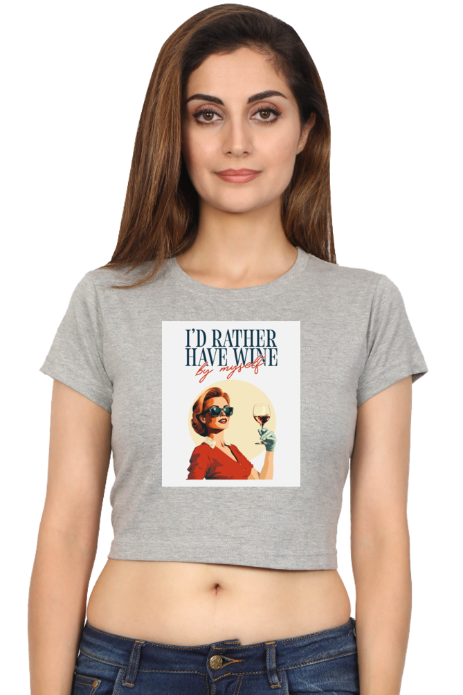 Women's Crop Top - I'd rather have wine