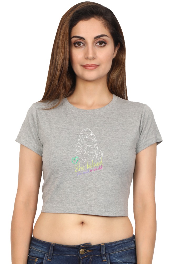 Women's Crop Top - She Believed she could, So She did