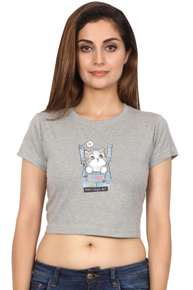 Women's Crop Top - Blue Bag Cat