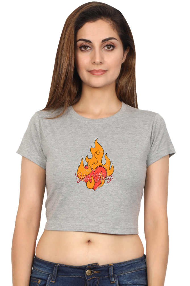 Women's Crop Top - Girl Gang, Fire!