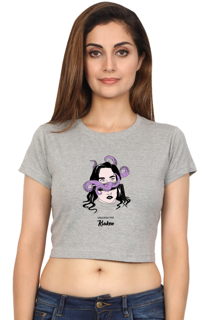 Women's Crop Top - Woman tentacles octopus