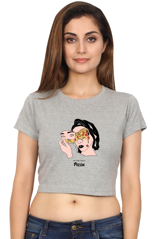 Women's Crop Top - Woman pizza