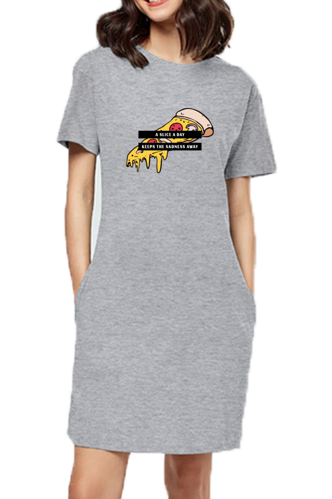 Women's T-shirt dress - Pizza slice