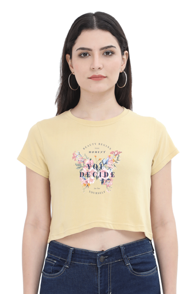 Women's Crop Top - Beauty Begins when you believe