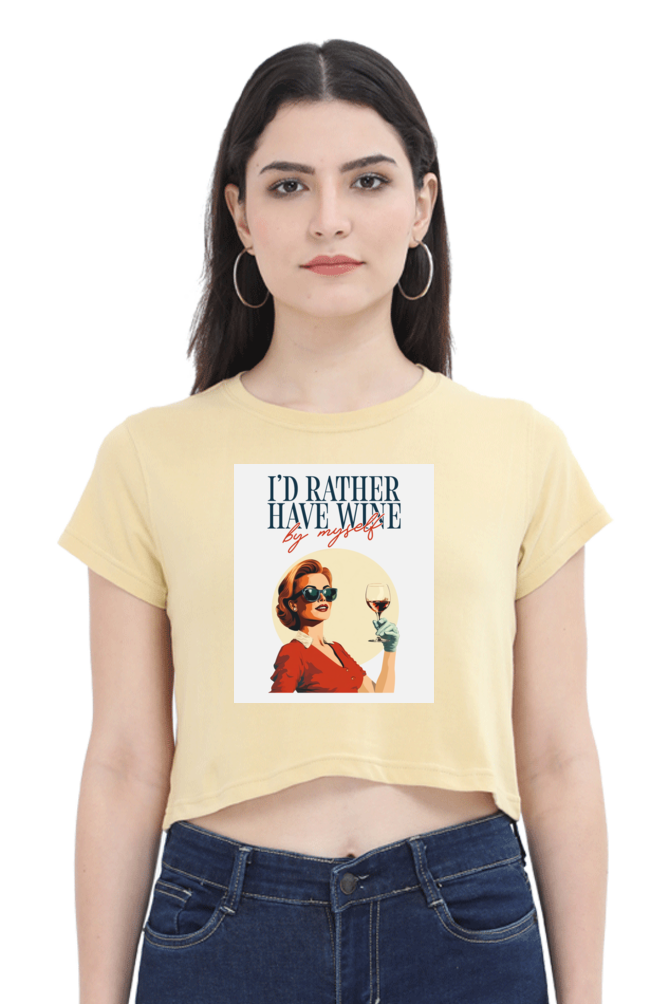 Women's Crop Top - I'd rather have wine