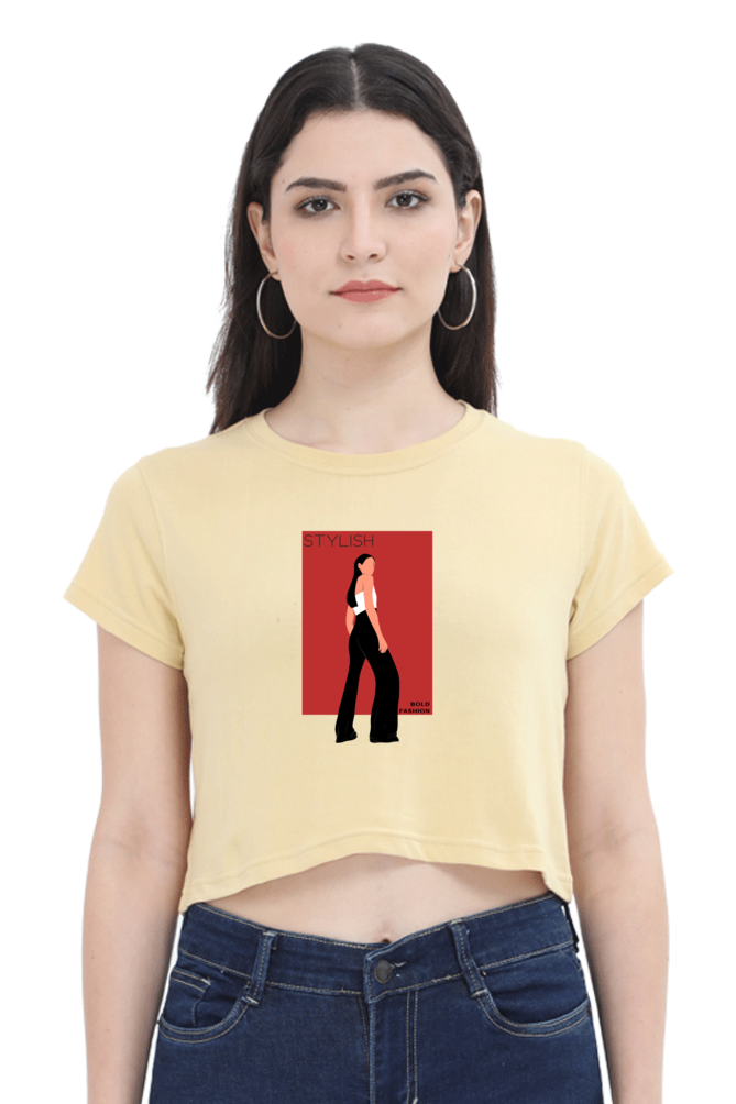 Women's Crop Top - Fashionista Stylish Bold