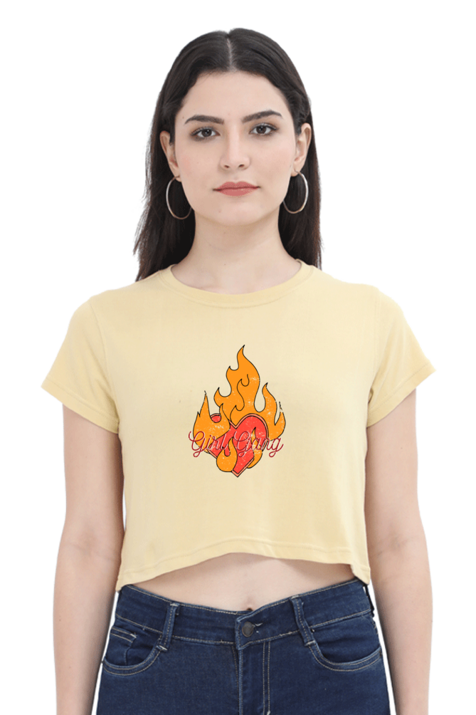 Women's Crop Top - Girl Gang, Fire!