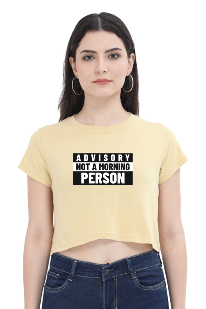 Women's Crop Top - Advisory not a morning person