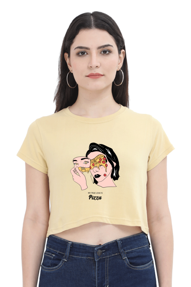 Women's Crop Top - Woman pizza