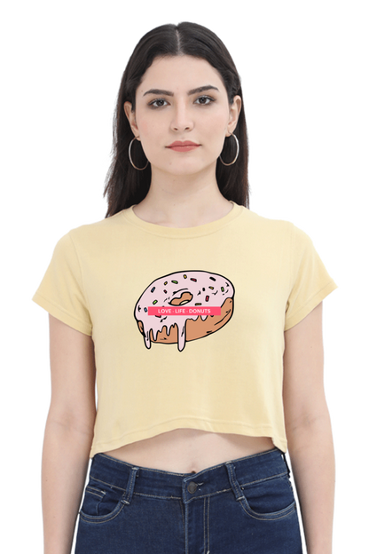 Women's Crop Top - Donut love life donut