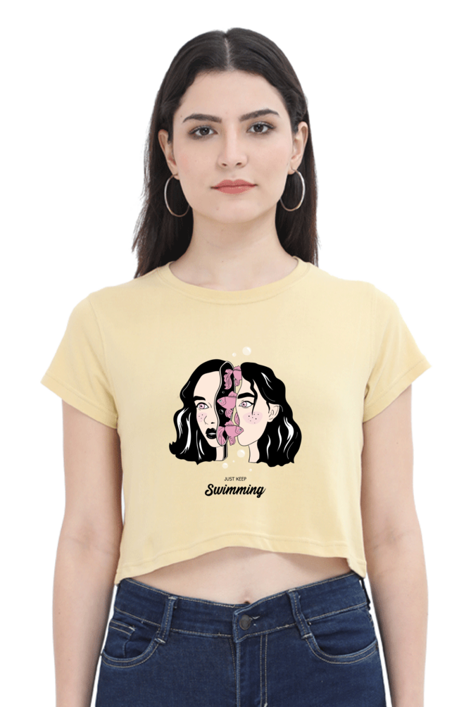 Women's Crop Top - Woman fish