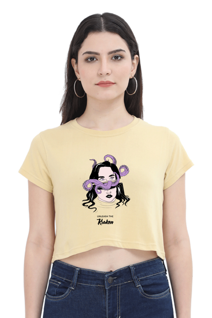 Women's Crop Top - Woman tentacles octopus