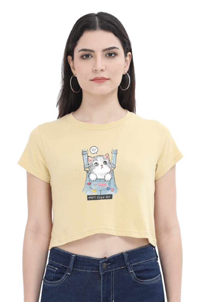 Women's Crop Top - Blue Bag Cat