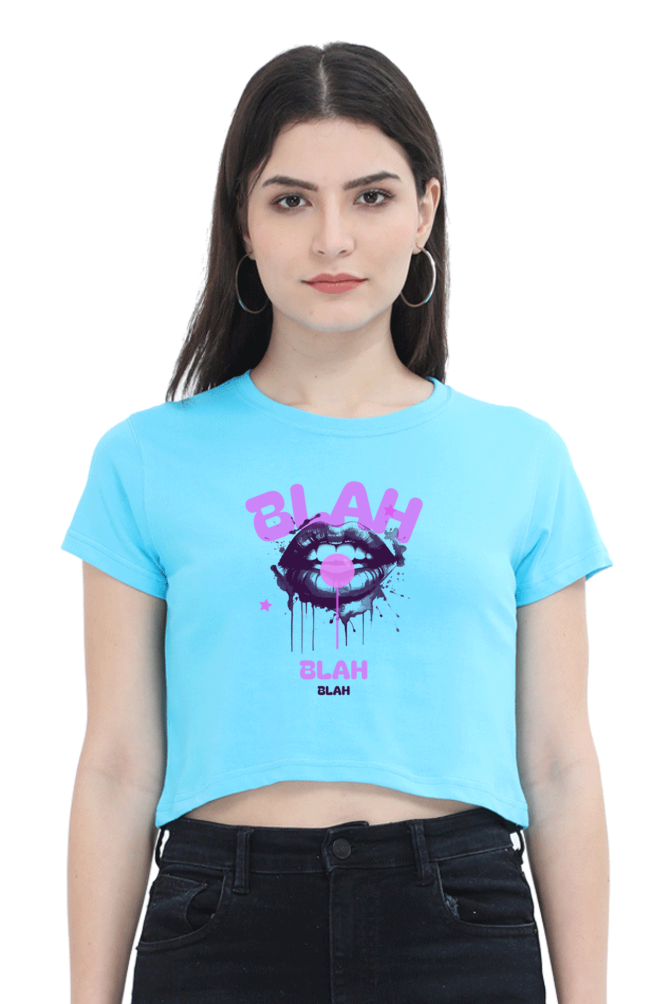 Women's Crop Top - Blah Blah Blah