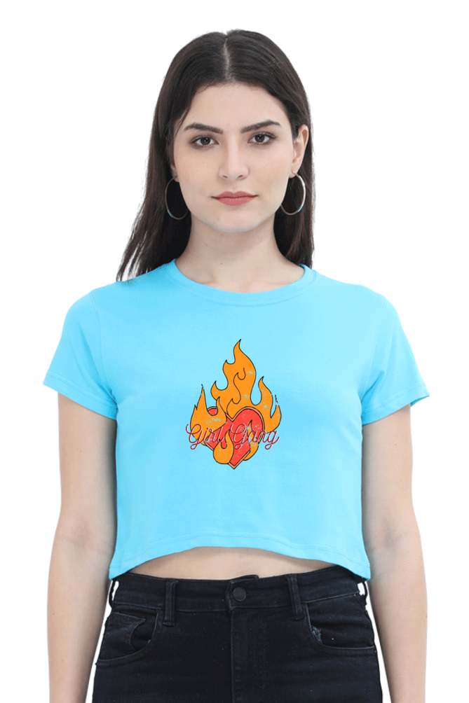 Women's Crop Top - Girl Gang, Fire!